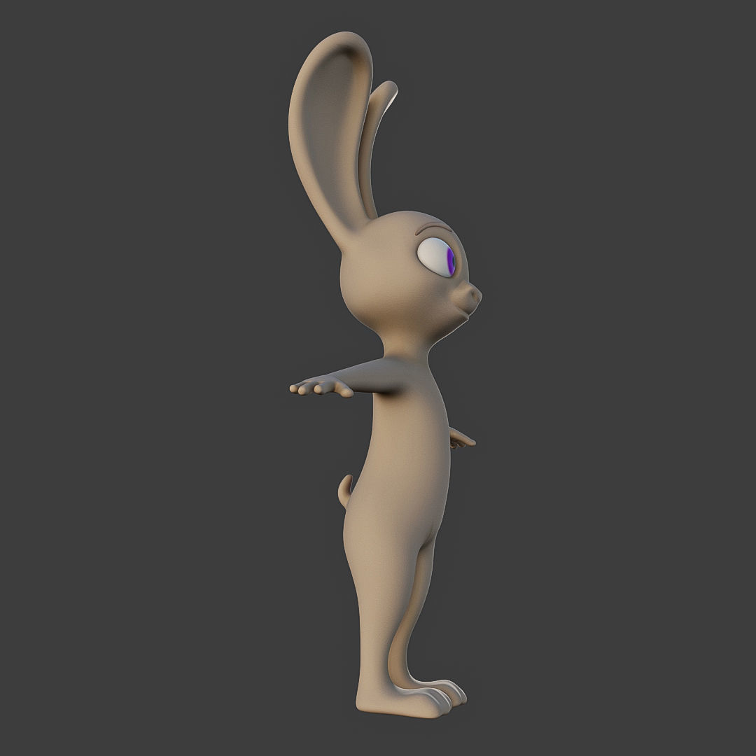 a Rabbit Hare Low-poly 3D model_2