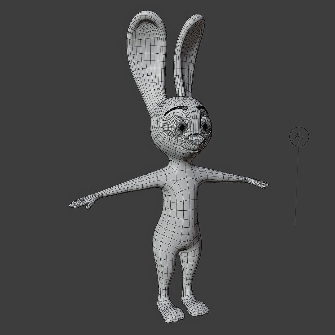 a Rabbit Hare Low-poly 3D model_4
