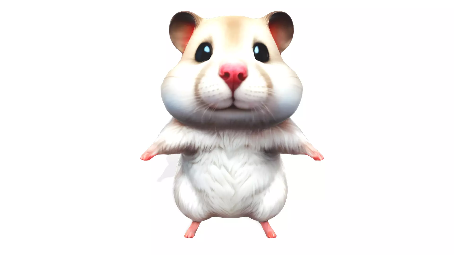 Hamsley the Adventurous Hamster Low-poly 3D model_0