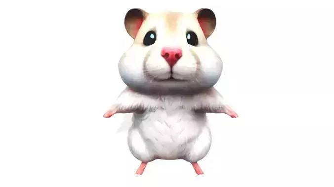 Hamsley the Adventurous Hamster Low-poly 3D model