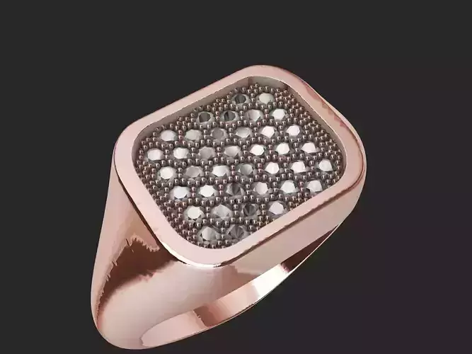 Classic Pave Signet Ring 3D print model