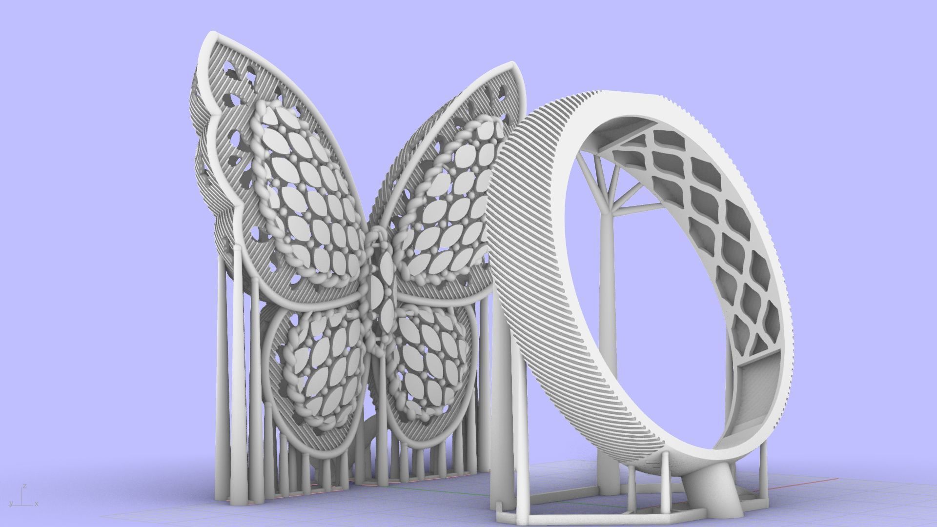 Anillo Mariposa 3D print model_1