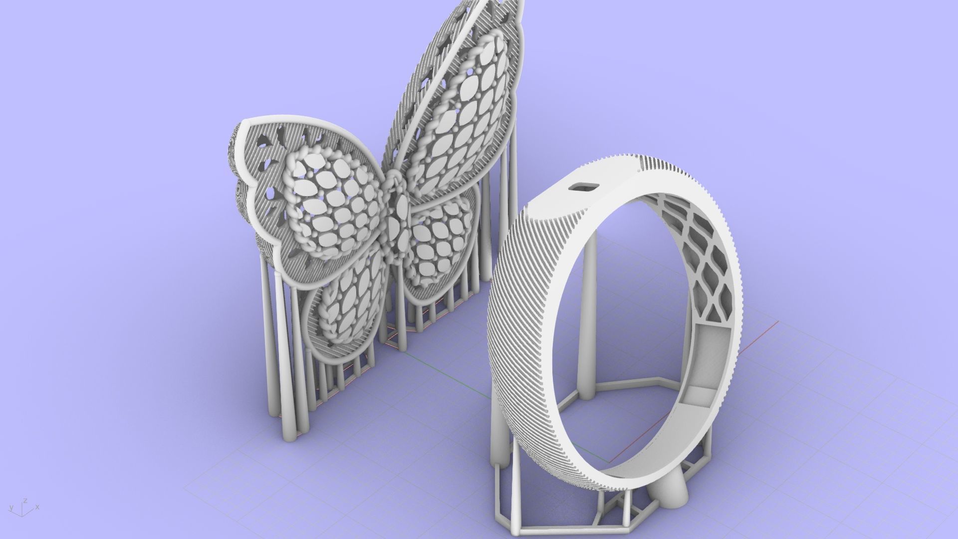 Anillo Mariposa 3D print model_2