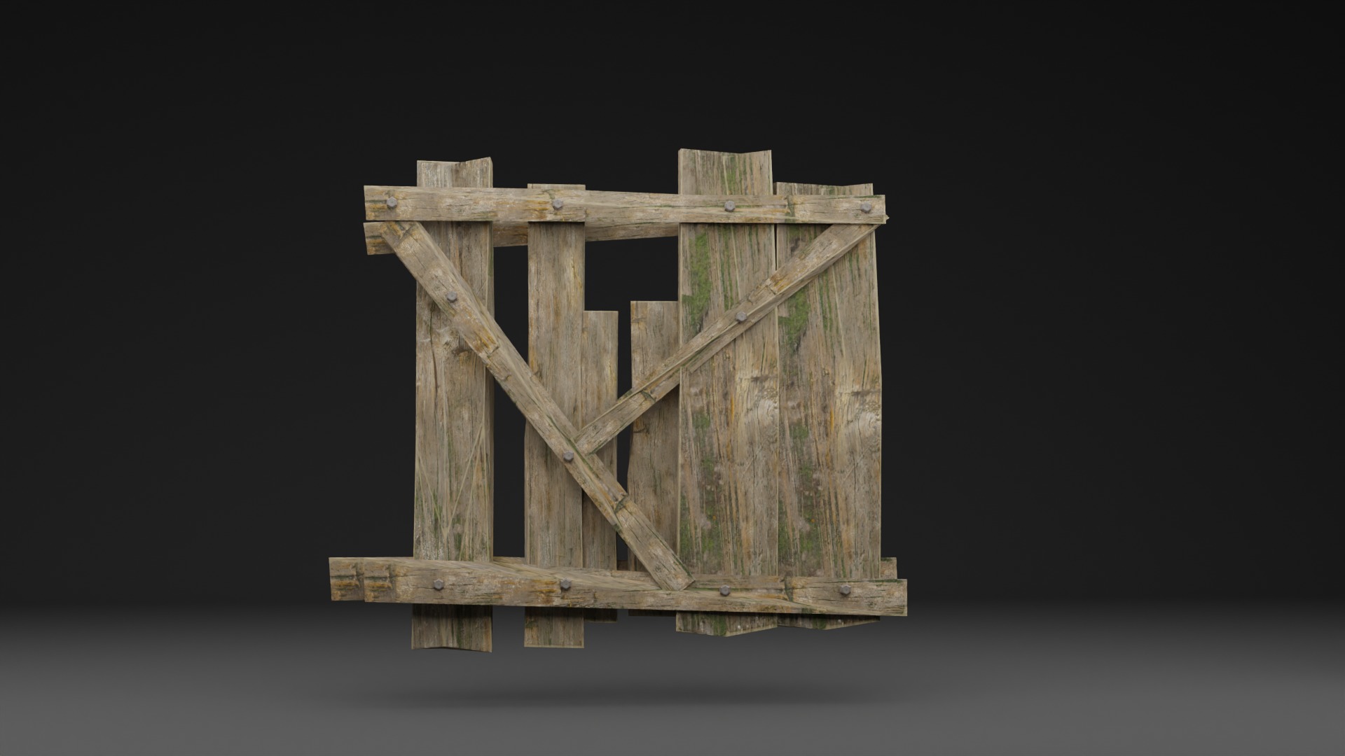 Old Wooden Fence - realistic low poly  Low-poly 3D model_8