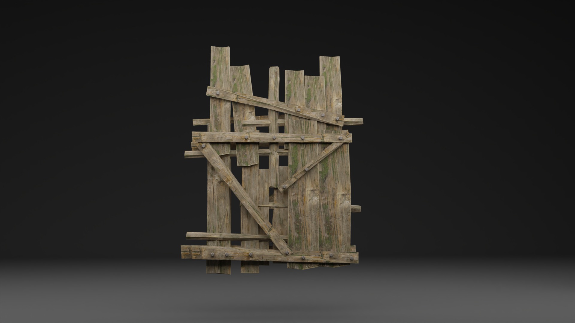 Old Wooden Fence - realistic low poly  Low-poly 3D model_9