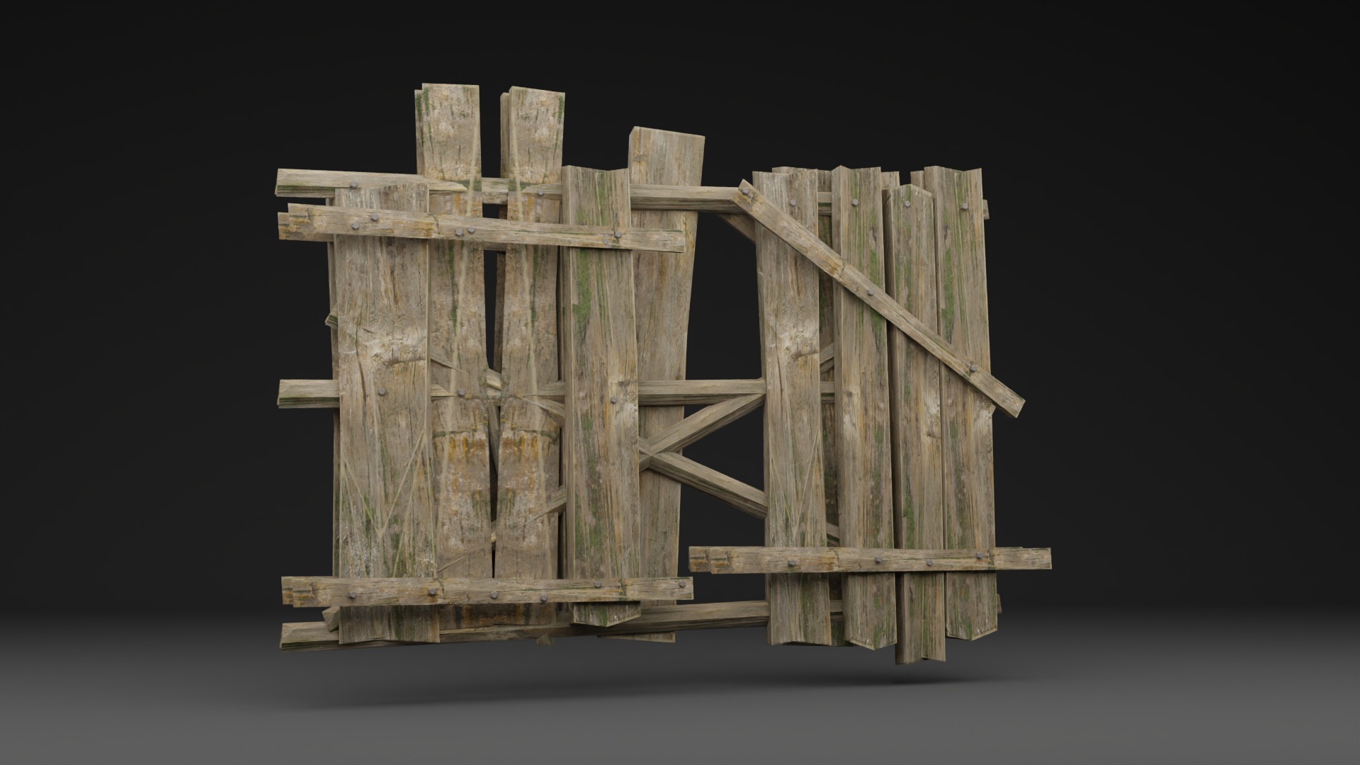 Old Wooden Fence - realistic low poly  Low-poly 3D model_12