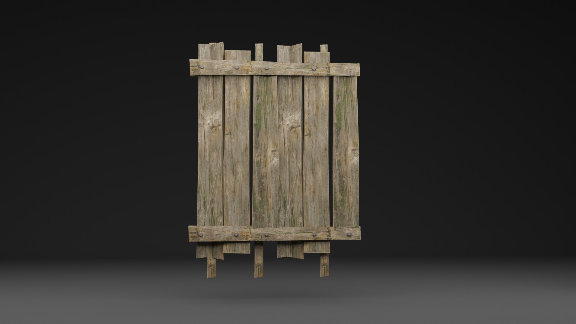 Old Wooden Fence - realistic low poly  Low-poly 3D model_11