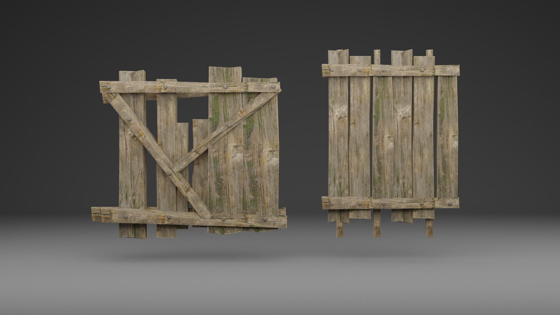 Old Wooden Fence - realistic low poly  Low-poly 3D model_3