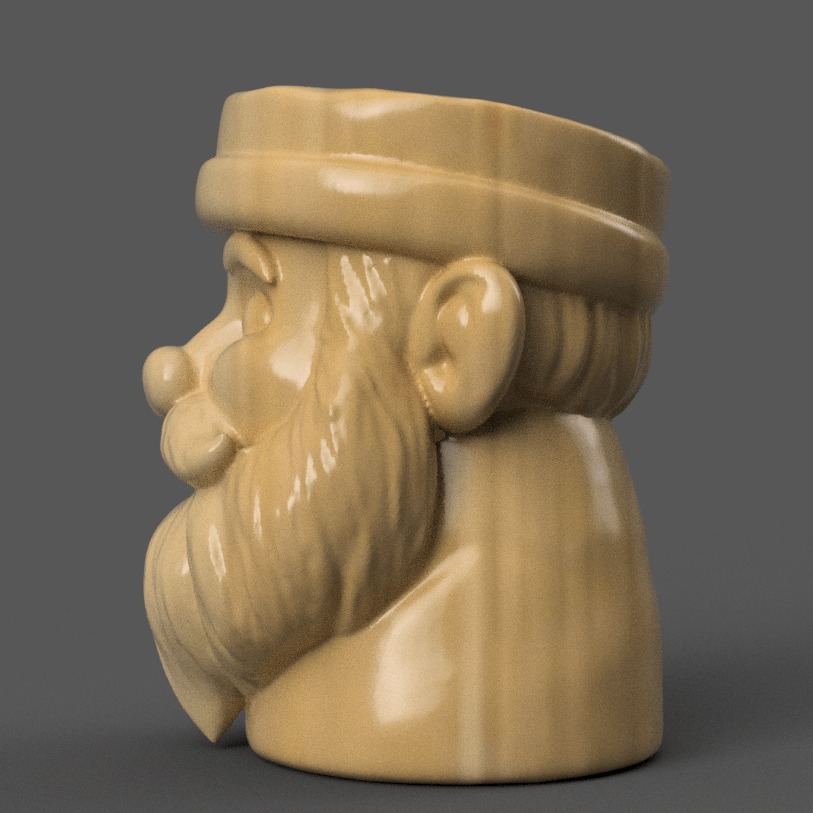 santa clause planter - garden urn - candy dish - candle holder 2 3D print model_2