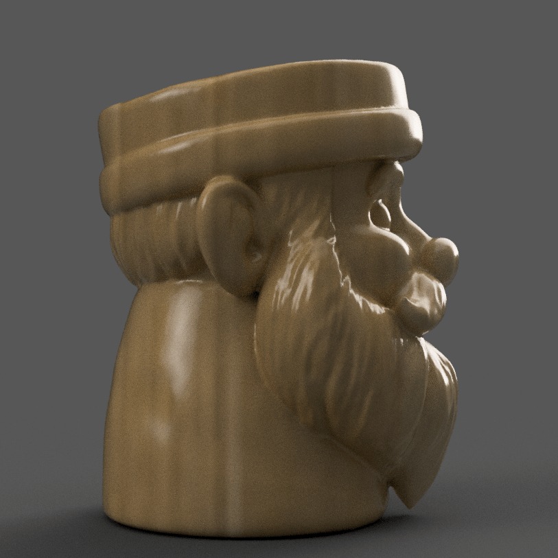 santa clause planter - garden urn - candy dish - candle holder 2 3D print model_6