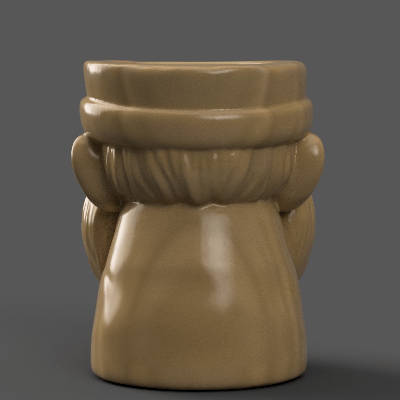 santa clause planter - garden urn - candy dish - candle holder 2 3D print model_4