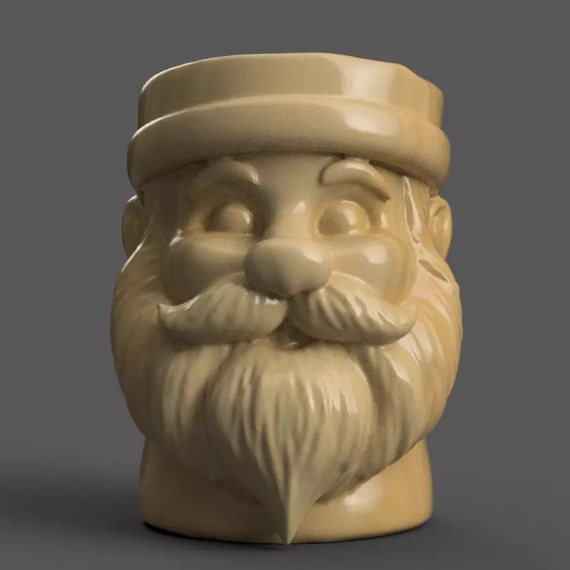 santa clause planter - garden urn - candy dish - candle holder 2 3D print model_0