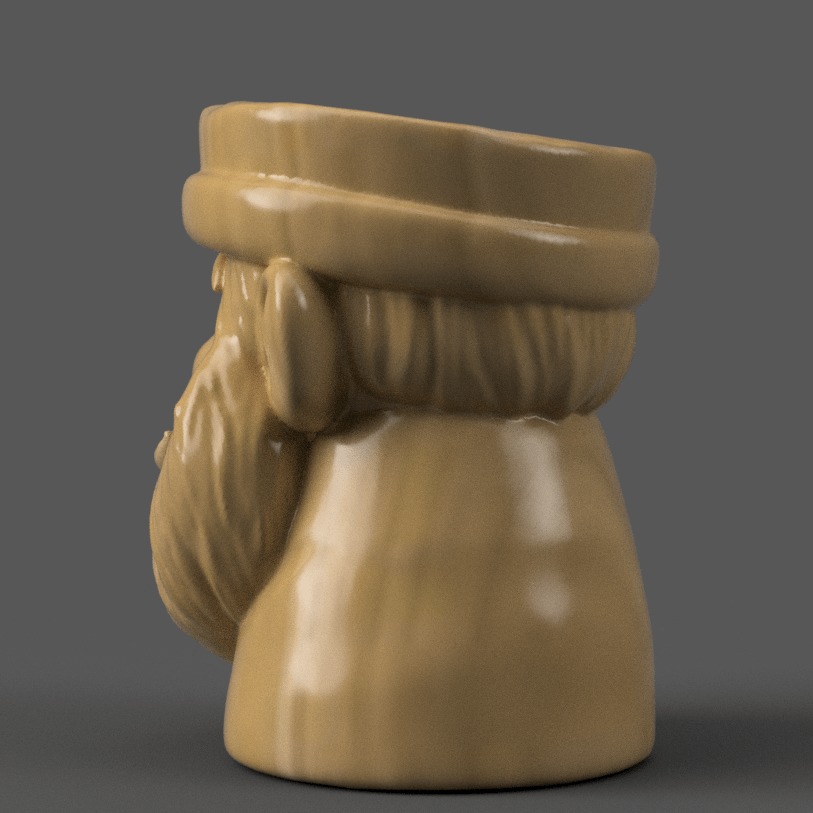 santa clause planter - garden urn - candy dish - candle holder 2 3D print model_3