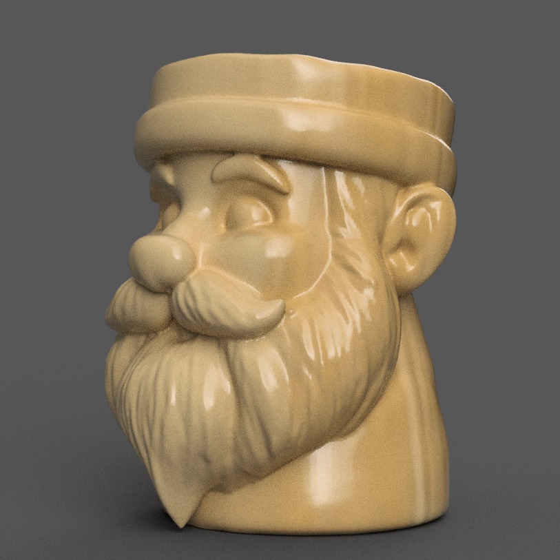 santa clause planter - garden urn - candy dish - candle holder 2 3D print model_1
