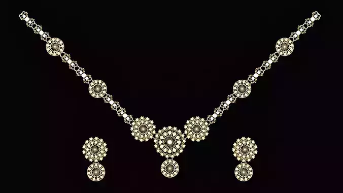 simple style necklace set 3d printable model