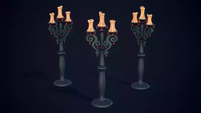 Stylized Candelabrum - Lowpoly and Gameready Model