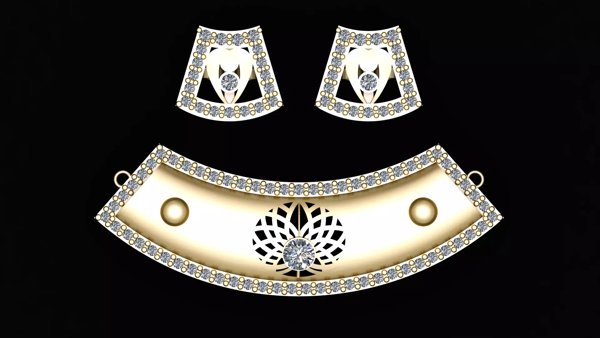 american style nacklace set 3d printable model 3D print model