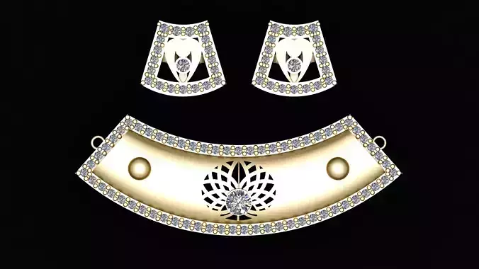 american style nacklace set 3d printable model