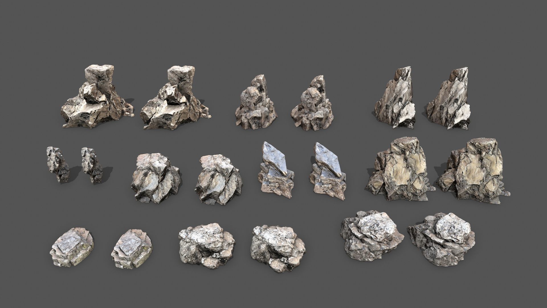 cliff rocks   Low-poly 3D model_24