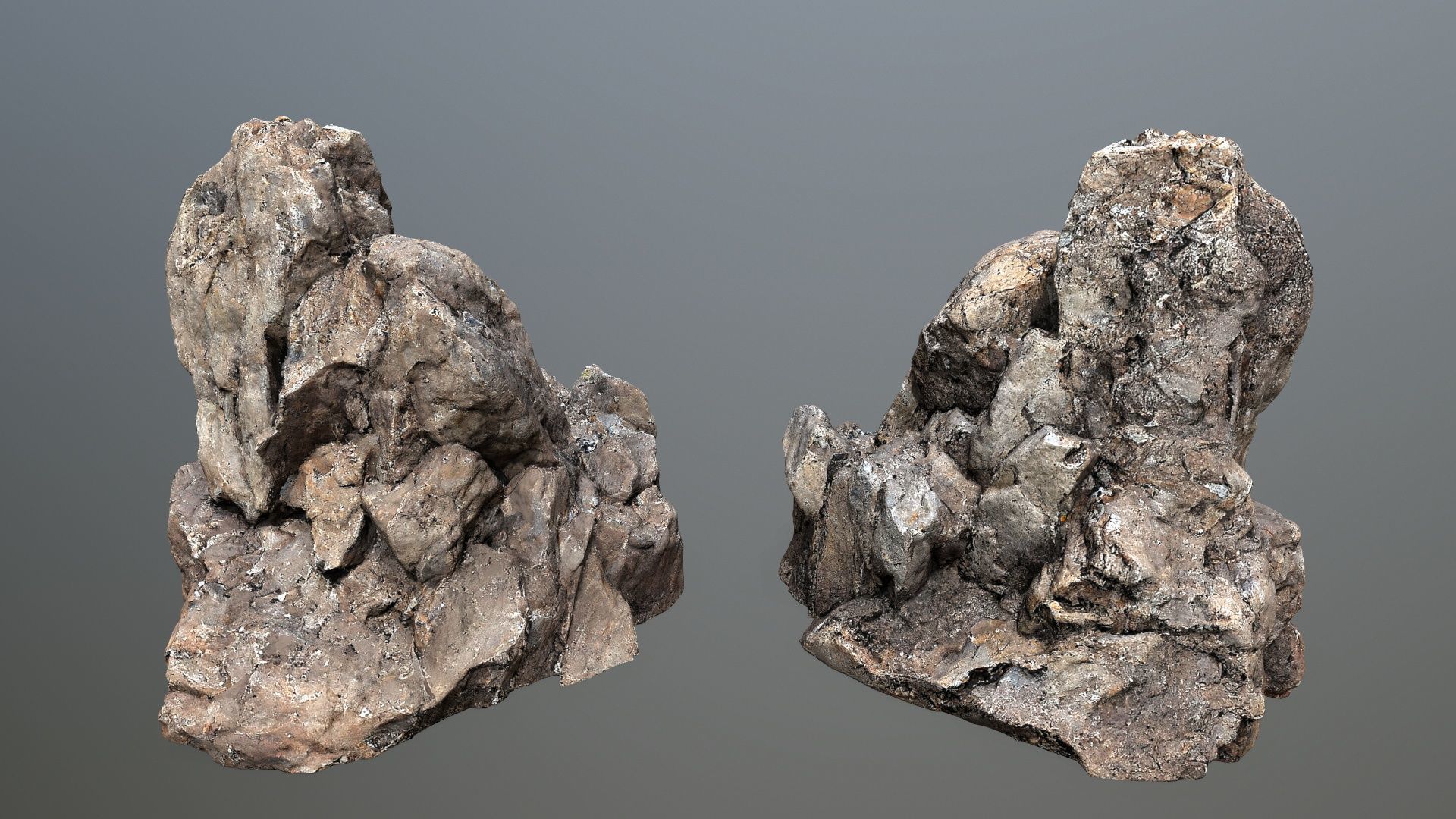cliff rocks   Low-poly 3D model_4