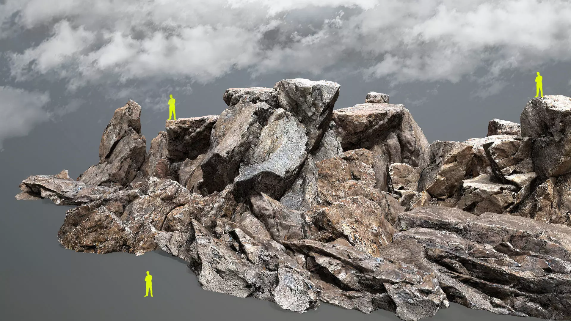 cliff rocks   Low-poly 3D model_0