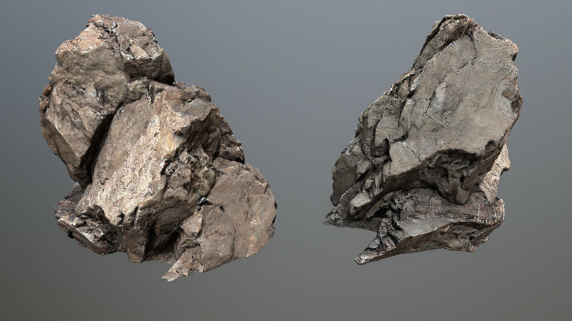 cliff rocks   Low-poly 3D model_7