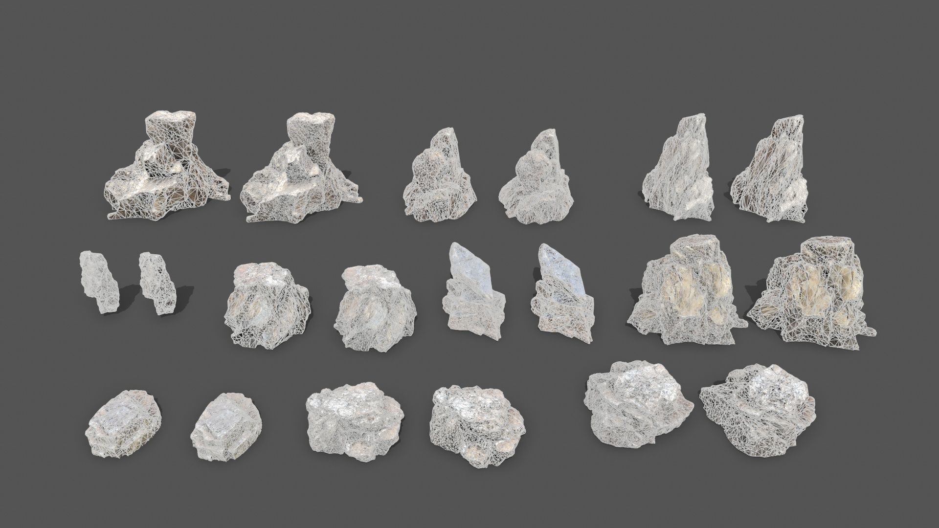 cliff rocks   Low-poly 3D model_25