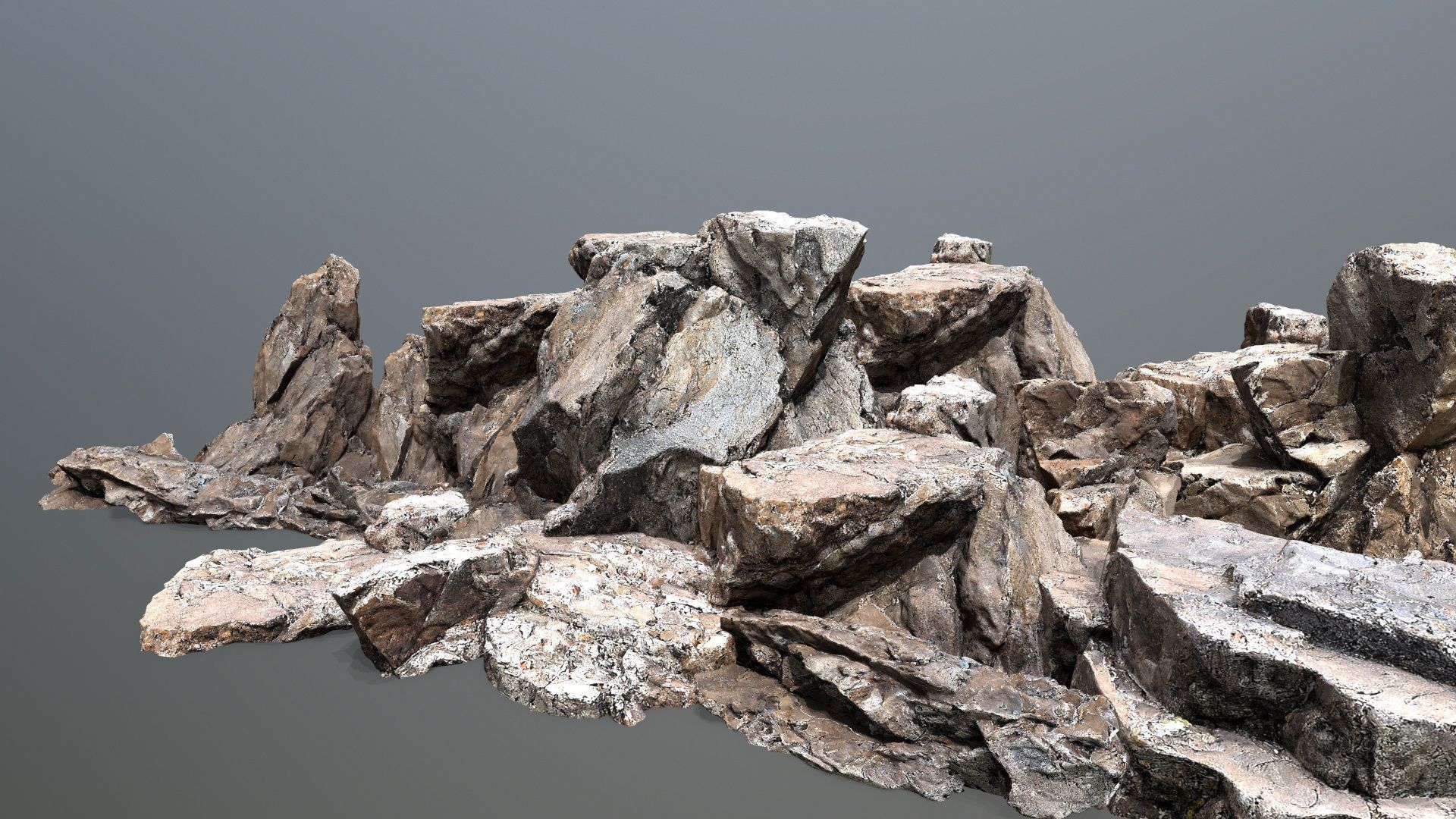 cliff rocks   Low-poly 3D model_2