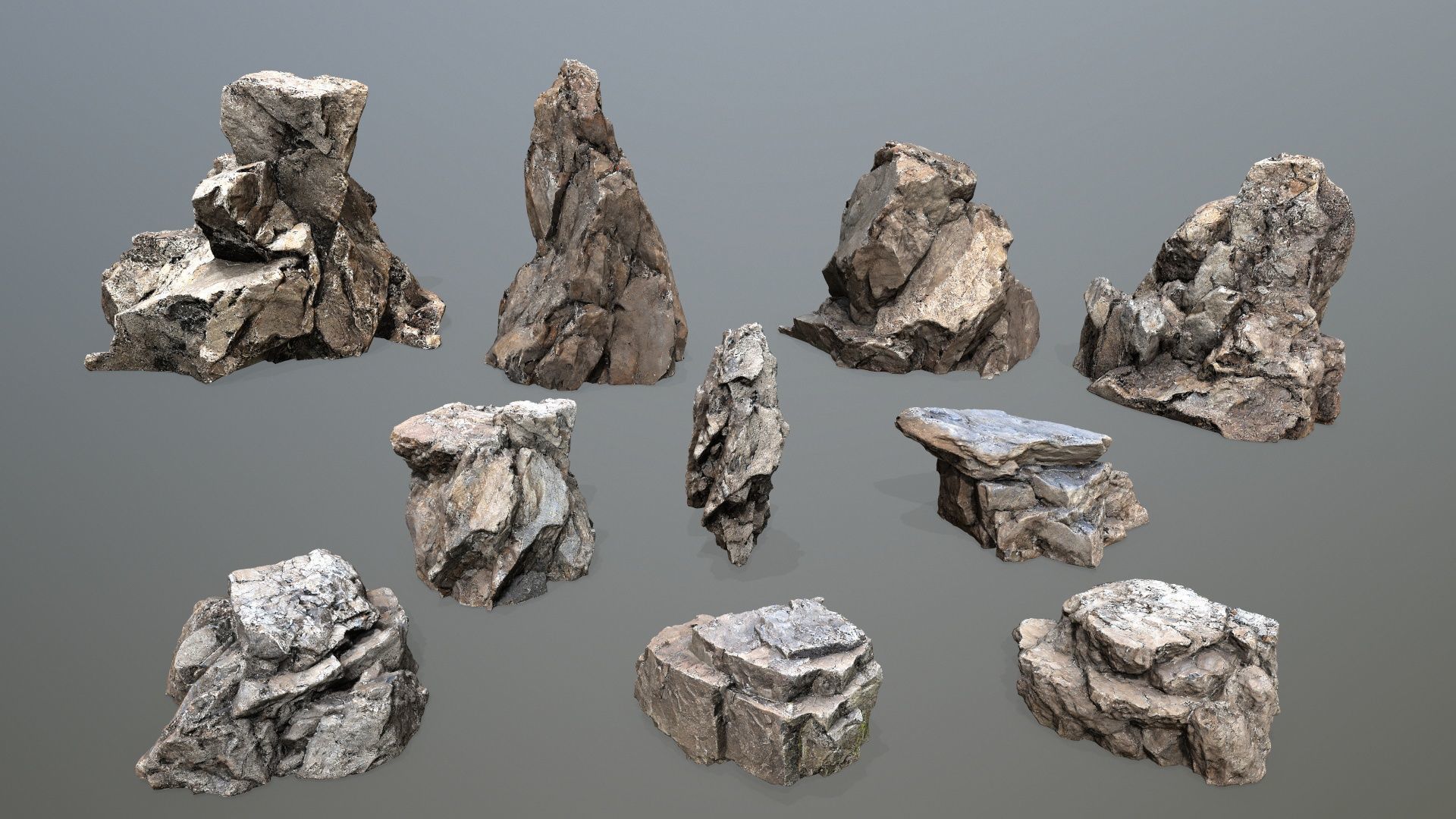 cliff rocks   Low-poly 3D model_3