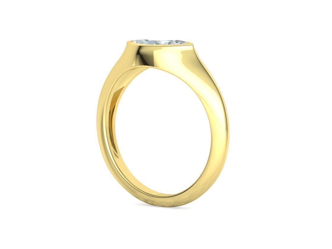 Pinky Signet Ring 8x4 Marquise Stone Statetment Ring 3D print model_23