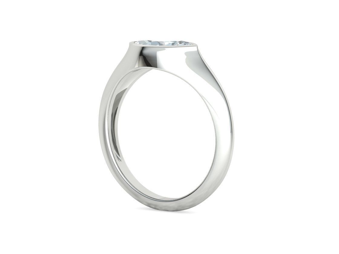 Pinky Signet Ring 8x4 Marquise Stone Statetment Ring 3D print model_24