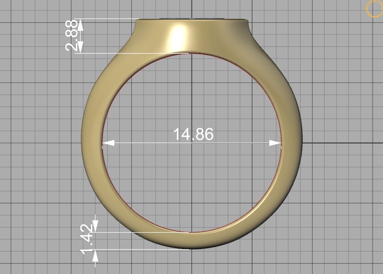 Pinky Signet Ring 8x4 Marquise Stone Statetment Ring 3D print model_41