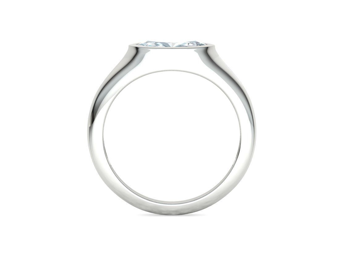 Pinky Signet Ring 8x4 Marquise Stone Statetment Ring 3D print model_21