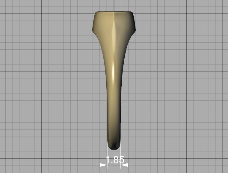 Pinky Signet Ring 8x4 Marquise Stone Statetment Ring 3D print model_46