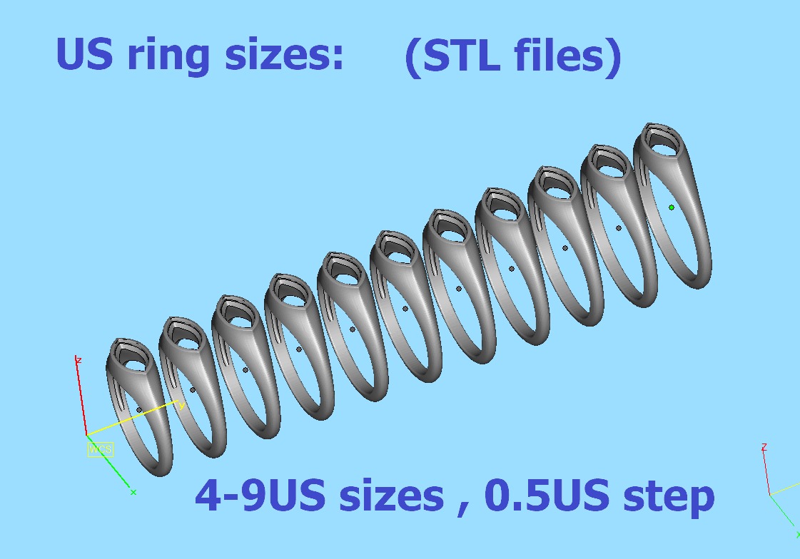 Pinky Signet Ring 8x4 Marquise Stone Statetment Ring 3D print model_7