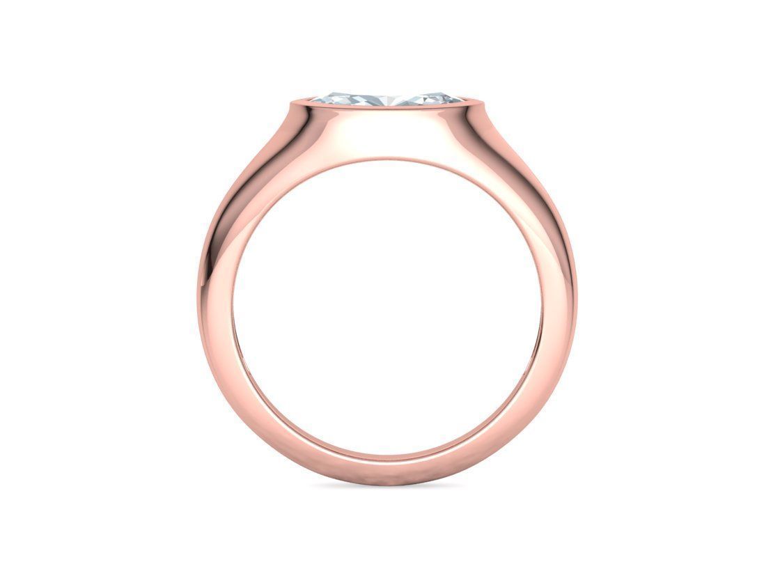 Pinky Signet Ring 8x4 Marquise Stone Statetment Ring 3D print model_19