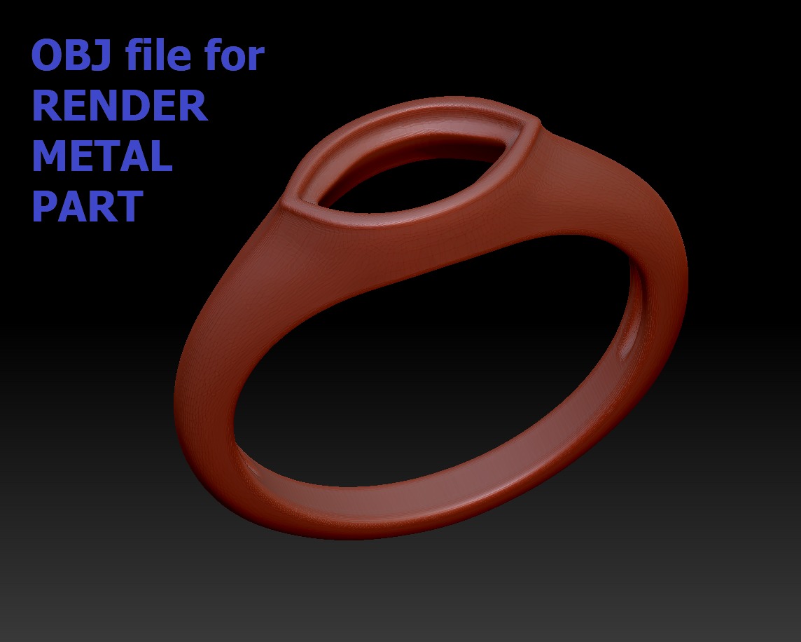 Pinky Signet Ring 8x4 Marquise Stone Statetment Ring 3D print model_9