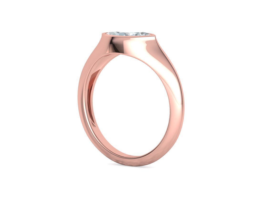 Pinky Signet Ring 8x4 Marquise Stone Statetment Ring 3D print model_22