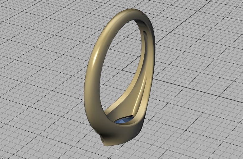 Pinky Signet Ring 8x4 Marquise Stone Statetment Ring 3D print model_43