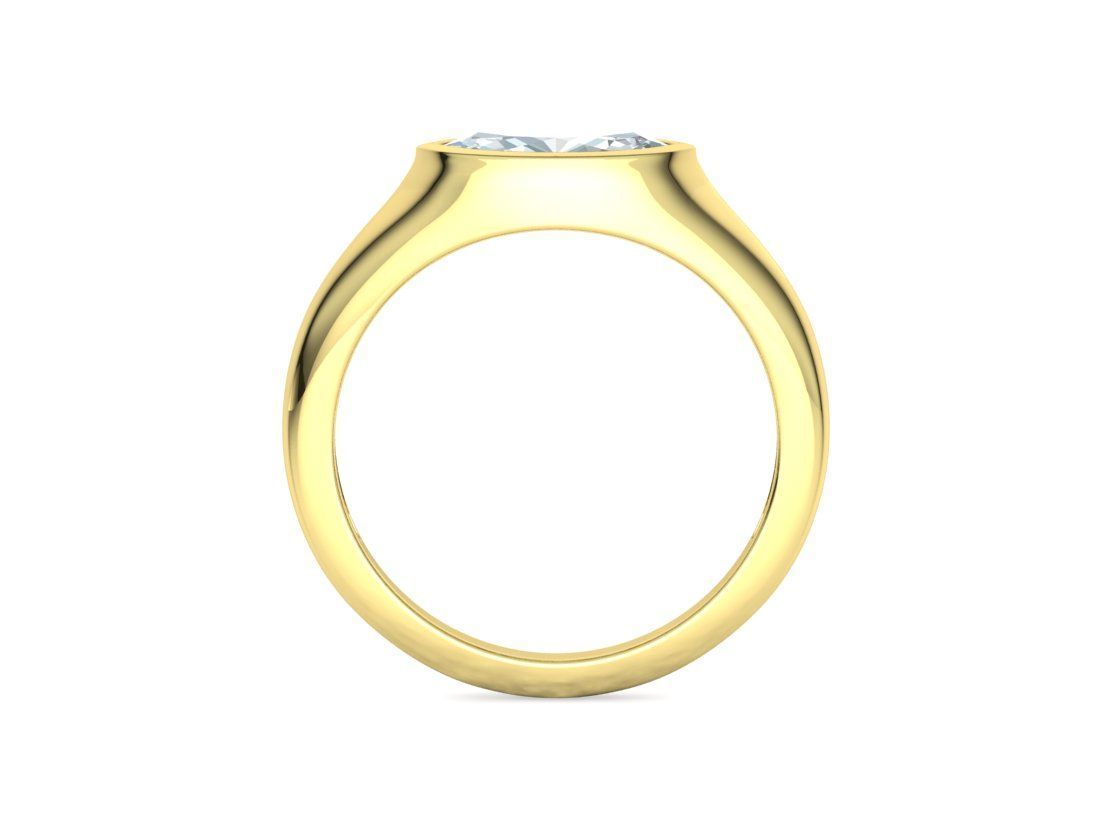 Pinky Signet Ring 8x4 Marquise Stone Statetment Ring 3D print model_20