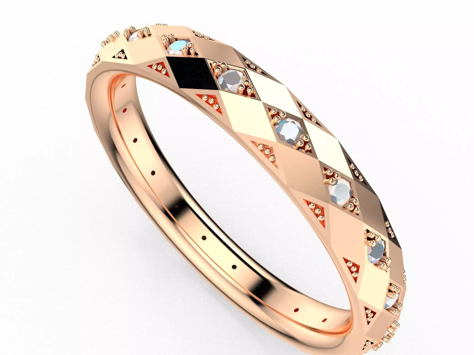 20 Facated Diamond Ring 3D print model
