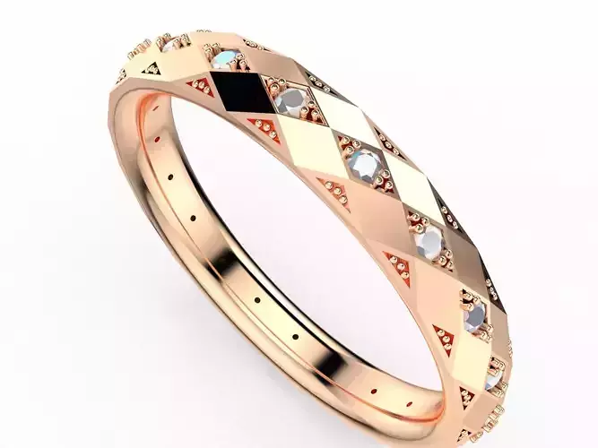 20 Facated Diamond Ring 3D print model