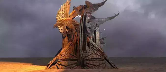 Elven temple ruin 2 3D model