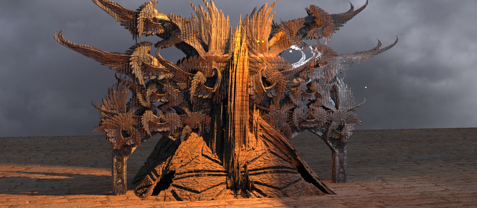 Elven temple Castle pyramid  3D model_2