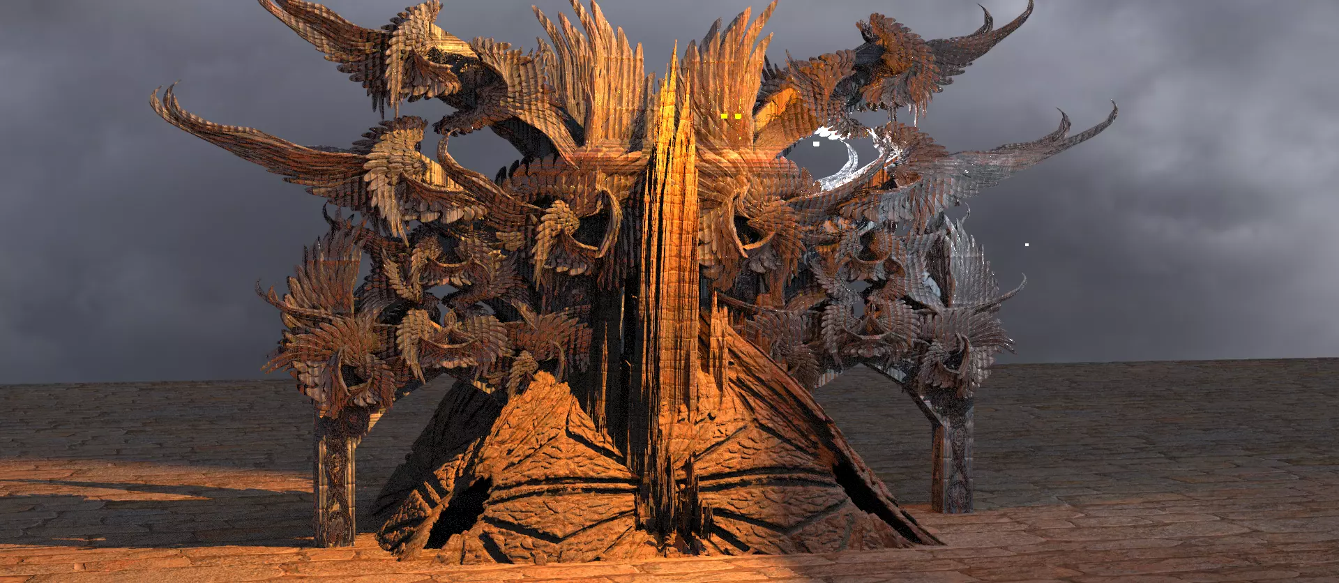 Elven temple Castle pyramid  3D model_0