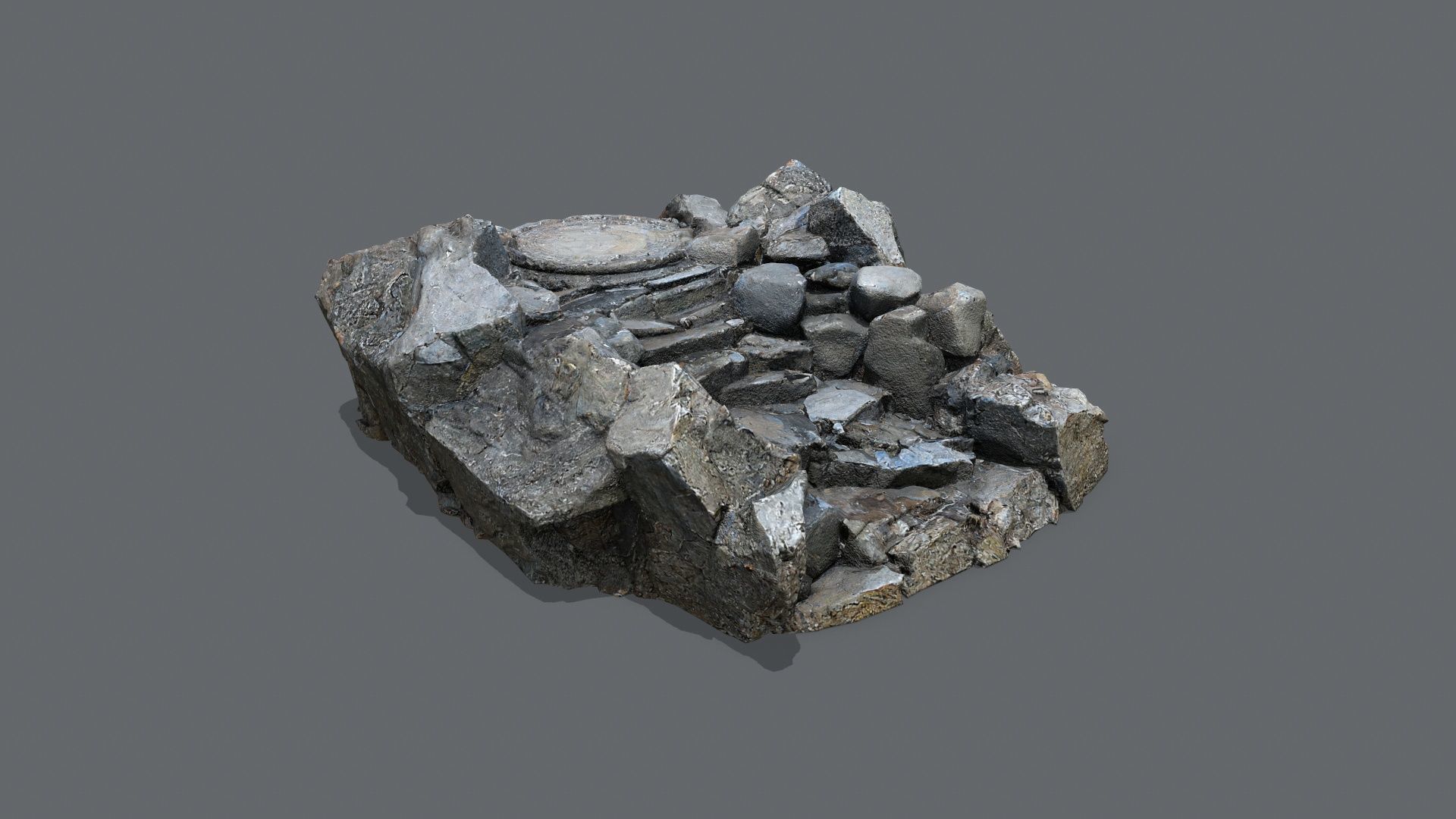 old stairs Low-poly 3D model_10