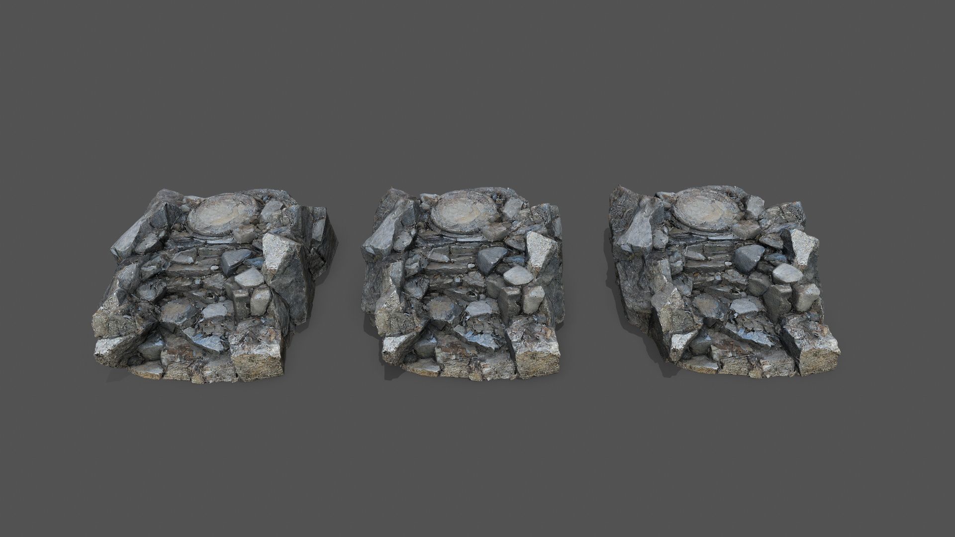 old stairs Low-poly 3D model_13