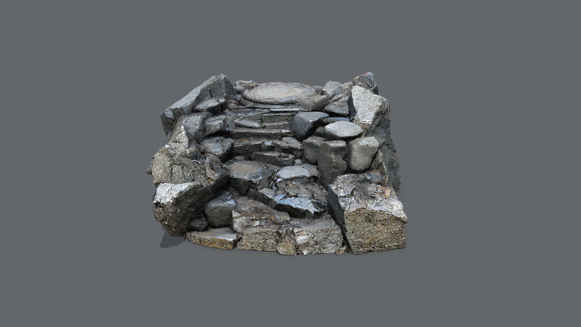 old stairs Low-poly 3D model_11