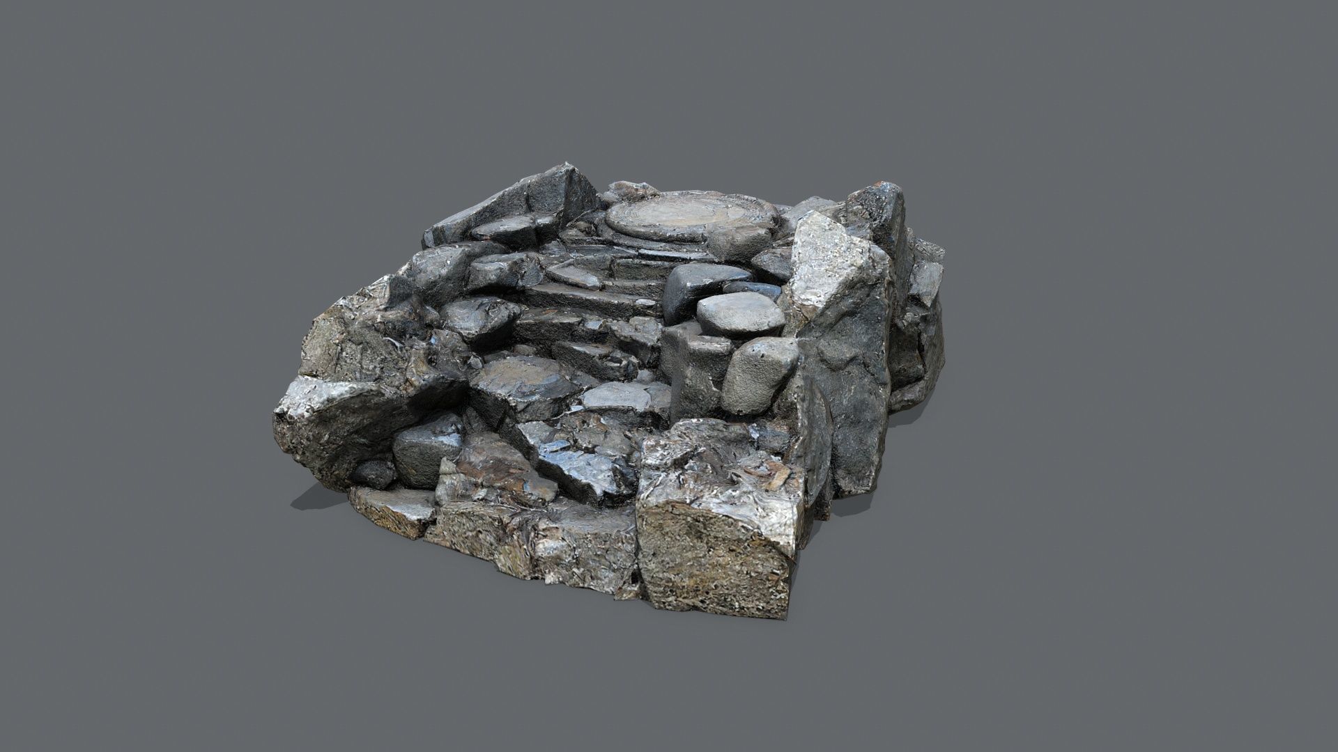 old stairs Low-poly 3D model_2