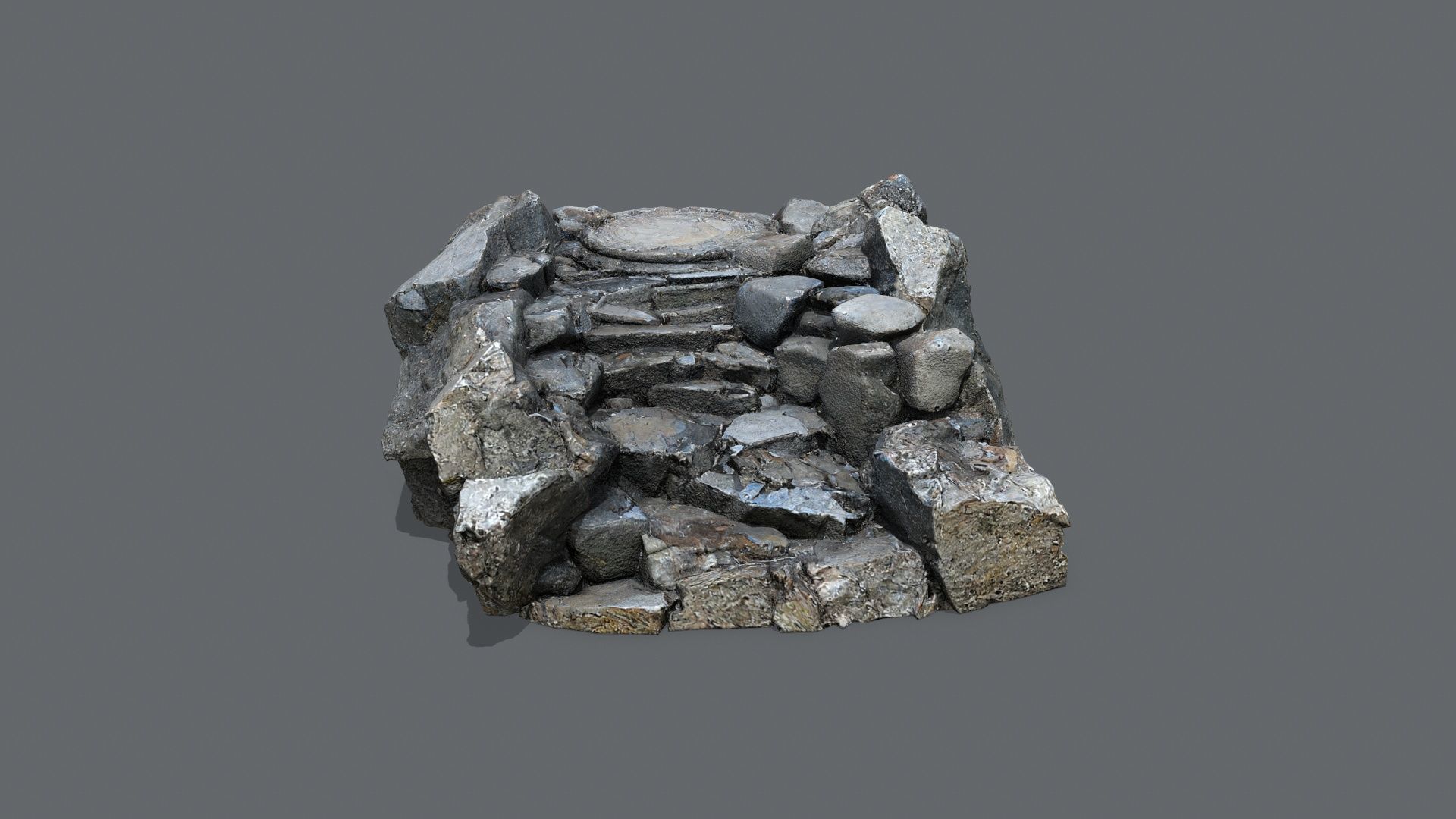 old stairs Low-poly 3D model_1